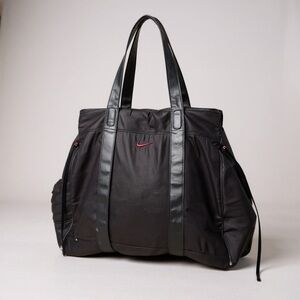 Rare 🖤 Vintage 80s Nike Oversized Black Gym‎ Tote Bag w/ Red Interior 🏋️‍♂️🧳